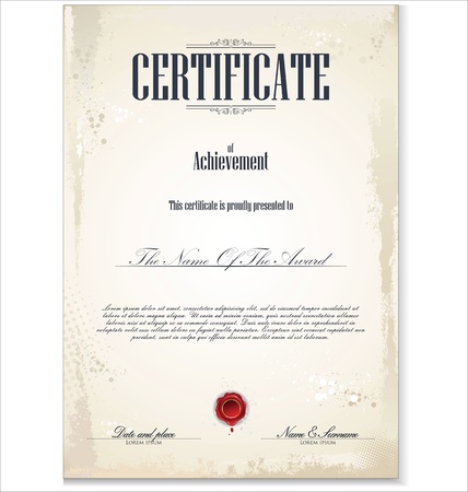 Certificate or diploma template illustrationのイラスト素材