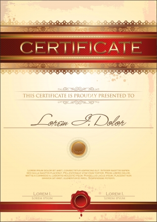 Certificate templateのイラスト素材