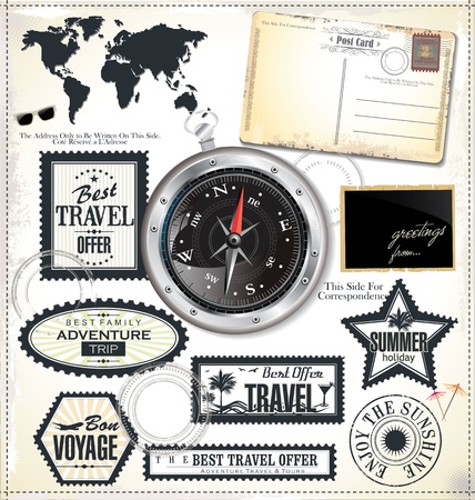 Travel design elementsのイラスト素材