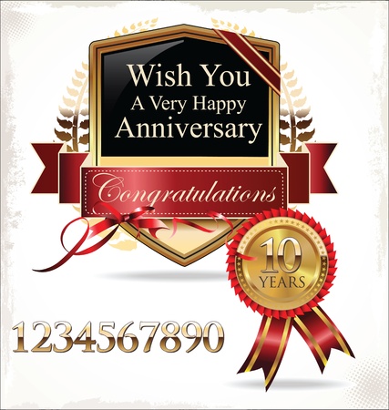 Anniversary golden labelのイラスト素材