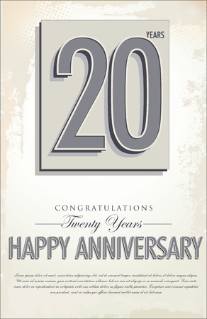 20 years anniversary retro backgroundのイラスト素材