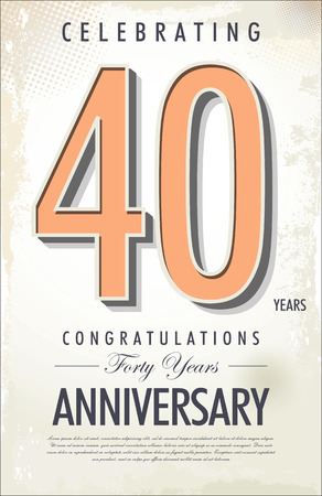 40 years anniversary retro backgroundのイラスト素材