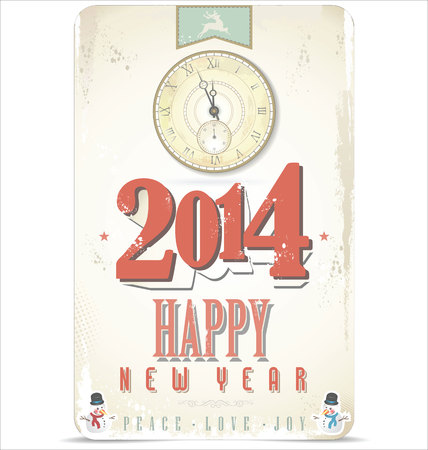 Happy New Year and Merry Christmas retro backgroundのイラスト素材