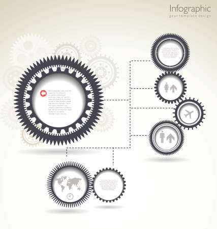 Modern design background with a brown gearsのイラスト素材