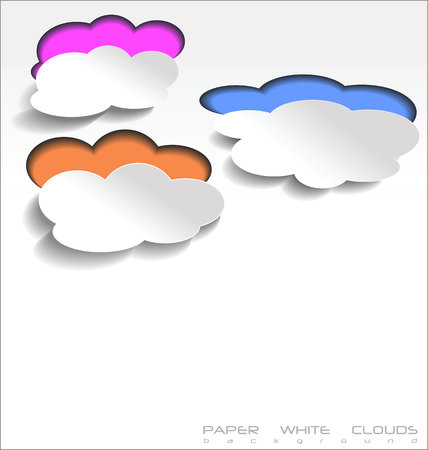 Paper white clouds background のイラスト素材
