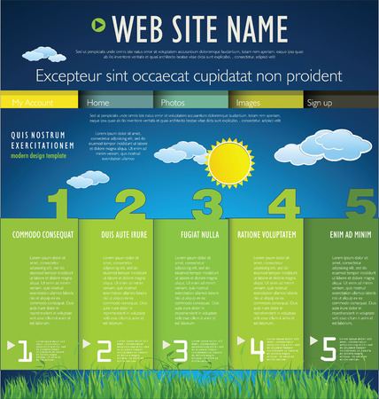 Modern nature web site design layoutのイラスト素材