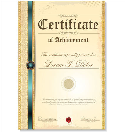 Illustration of gold detailed certificateのイラスト素材