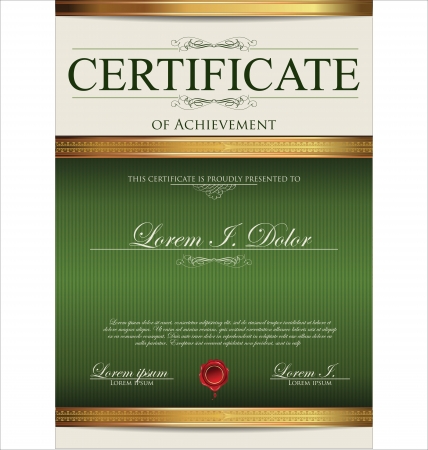 Green and gold Certificate templateのイラスト素材