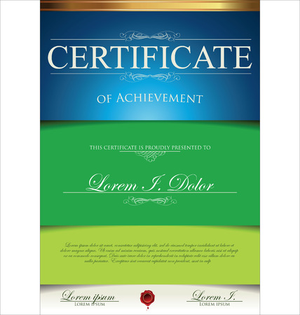 Green and blue certificate templateのイラスト素材