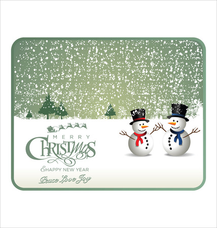 Snowman Christmas cardのイラスト素材