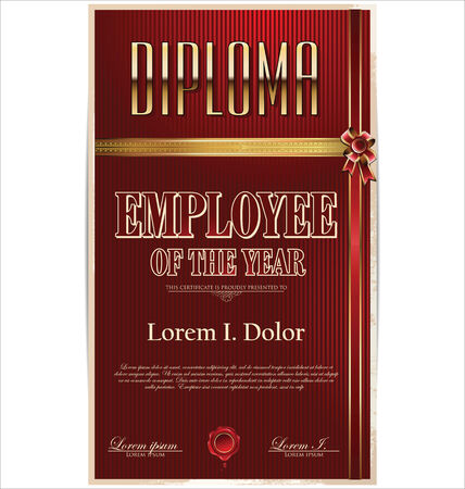 Diploma, employee of the yearのイラスト素材