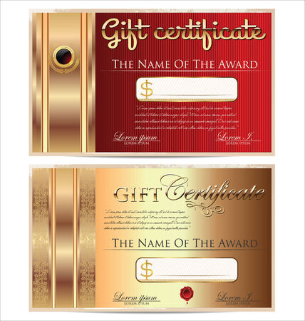 Voucher, Gift certificate, Coupon templateのイラスト素材