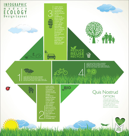 Modern green ecology design templateのイラスト素材