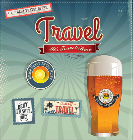 Vintage Travel backgroundのイラスト素材