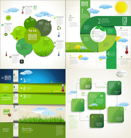 Modern ecology Design Layout collectionのイラスト素材