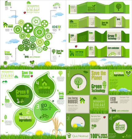 Modern ecology Design Layout collectionのイラスト素材