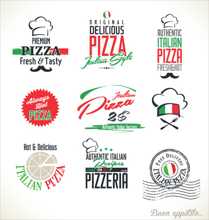 Pizza labelsのイラスト素材