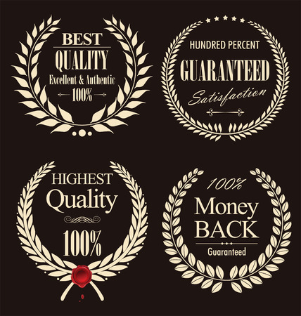 Premium quality laurel wreath, setのイラスト素材