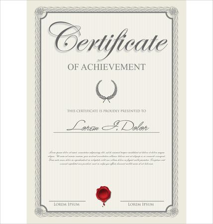 Certificate template のイラスト素材