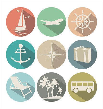 Travel flat retro designのイラスト素材