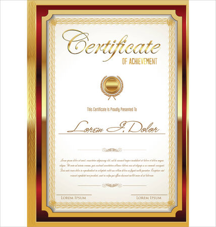 Certificate templateのイラスト素材