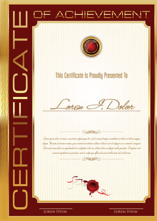 Certificate templateのイラスト素材