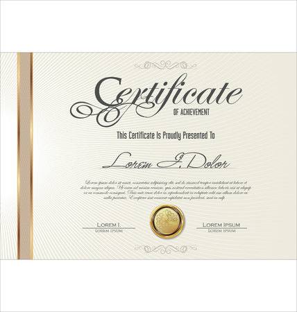 Certificate templateのイラスト素材