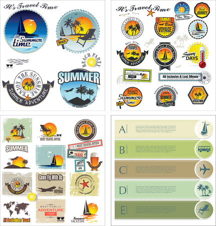 Travel design collection のイラスト素材