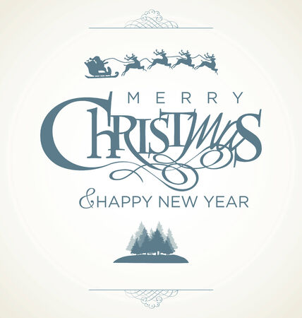 Christmas retro greeting cardのイラスト素材