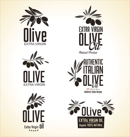 Olive Label setのイラスト素材
