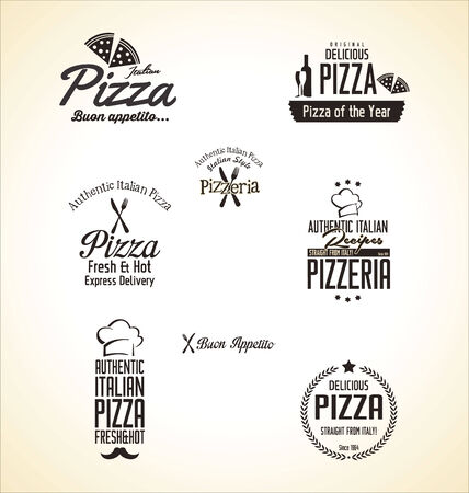 Pizza labelsのイラスト素材