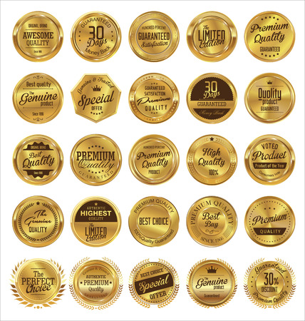 Golden labels premium quality collectionのイラスト素材