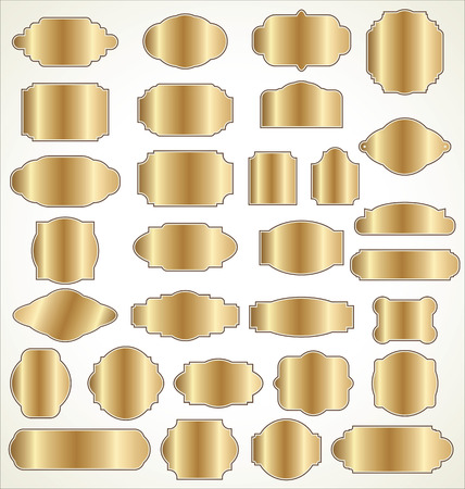 Blank golden frame and label collectionのイラスト素材