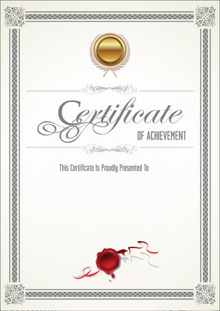 Certificate templateのイラスト素材