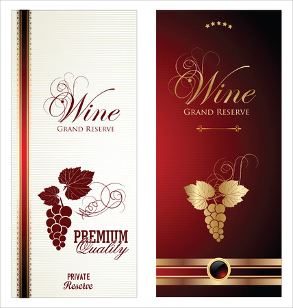 Wine labelsのイラスト素材