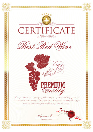 Certificate - Best Red Wineのイラスト素材
