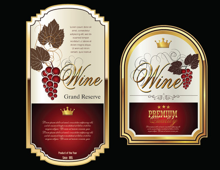 Wine labelsのイラスト素材