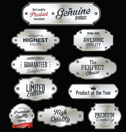 Metal plates premium quality silver collectionのイラスト素材