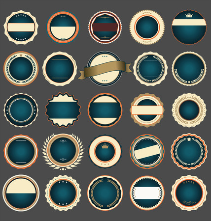 Set of blank retro vintage badgesのイラスト素材