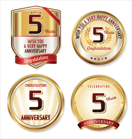 Anniversary golden labels collectionのイラスト素材