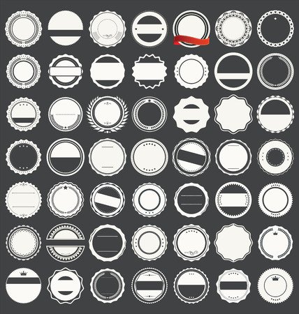 Blank retro vintage badges and labelsのイラスト素材