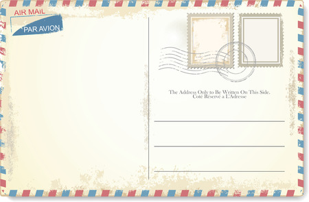 Postcard vector in air mail styleのイラスト素材