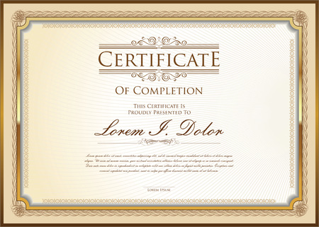 certificate templateのイラスト素材
