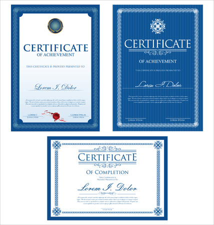 certificate templateのイラスト素材