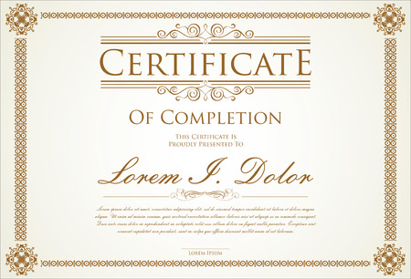 certificate templateのイラスト素材
