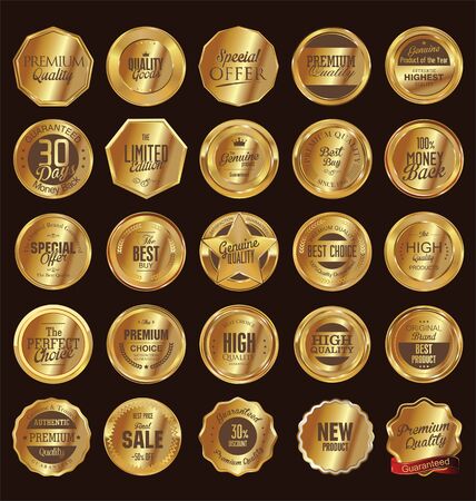 Premium retro vintage labels collectionのイラスト素材