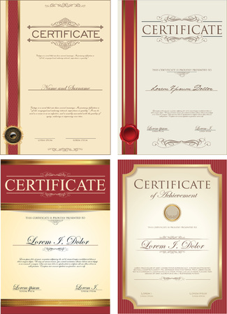 Certificate template collectionのイラスト素材