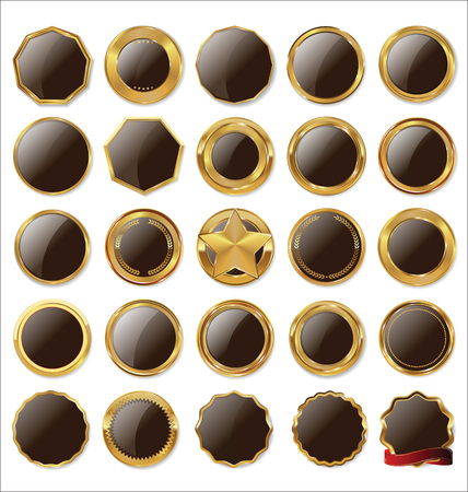 Empty golden labelsのイラスト素材