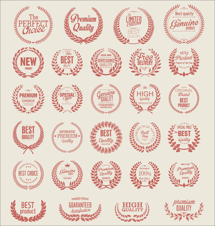 Premium quality laurel wreath  setのイラスト素材