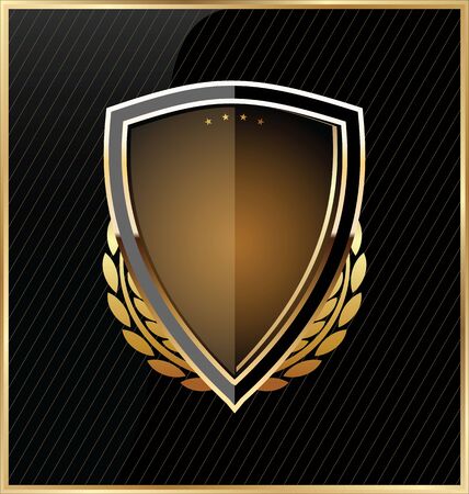 Shield with a golden frameのイラスト素材